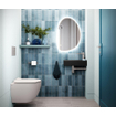 Crosswater Mada Miroir led salle de bain - 50x70cm - horizontal/vertical - 2700K à 6400K - intensité réglable - forme caillou SW927890