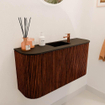 Mondiaz JOYA 83.2cm meuble de salle de bains - arrondi gauche et droite couleur Ruby - Vasque FAYE position Milieu 1 trou de robinet couleur Urban. SW1421855