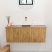 Mondiaz JOYA-DLUX 100cm toiletmeubel - kleur Oak - Wastafel FAYE positie Midden Zonder kraangat kleur Arena. SW1423874