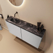 MONDIAZ TURE-DLUX Meuble WC 100 cm Plata. Lavabo EDEN Lava position gauche. Sans trou de robinet. SW1103941