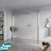 FugaFlow Eccelente Vetro Douche à l'italienne libre - 180x200cm - Clair strié - anti-calcaire - verre de sécurité 8mm - 2 parois latérales 30cm - avec bras muraux et profils d'angle - Gunmetal - SW1125804