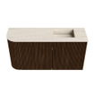 Mondiaz JOYA-DLUX 81.6cm toiletmeubel - ronding links kleur Walnut - Wastafel FAYE positie Rechts 1 kraangat kleur Meli. SW1424453