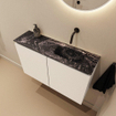 MONDIAZ TURE-DLUX Meuble toilette - 80cm - Talc - EDEN - vasque Lava - position droite - sans trou de robinet SW1103603
