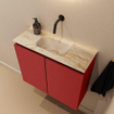 MONDIAZ TURE-DLUX Meuble toilette - 60cm - Fire - EDEN - vasque Frappe - position centrale - sans trou de robinet SW1102777
