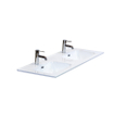 HR badmeubelen Cover Lavabo - 121x46.5x1.8cm - 2 trous de robinet - 2 vasques - céramique blanc SW533008