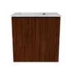 Mondiaz JOYA-DLUX Meuble de salle de bains - 40cm - couleur Ruby - Vasque FAYE position Gauche 1 trou de robinet couleur Opalo. SW1423677