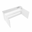 MONDIAZ TURE-DLUX Meuble de toilettes 120 cm Talc. Lavabo EDEN Opalo position droite. Sans trou de robinet. SW1104146
