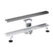 Fortifura Galeria douchegoot - 140cm - met rooster - met vloerflens - Geborsteld Gunmetal PVD SW767443