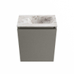 MONDIAZ TURE-DLUX Meuble WC 40 cm Smoke. Lavabo EDEN Glace position droite. Avec 1 trou de robinet. SW1103561