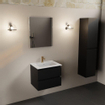 Mondiaz AIVY Ensemble de meuble - 60x45x50cm - 1 trou de robinet - 1 vasque Talc céramique - Centre - 2 tiroirs - avec miroir - MDF Urban SW892461