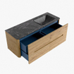 Mondiaz CIRO-DLUX Badkamermeubelset - 130x45x50cm - Solid surface wastafel Lava - 1 wasbak Rechts - 1 kraangat - 4 lades - Oak SW1531092