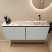 MONDIAZ TURE-DLUX Meuble WC 120cm Greey. EDEN vasque Glace position droite. Sans trou de robinet. SW1103309