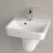 Villeroy & Boch O.novo Lave-main WC 45x16x13.5cm avec trop-plein 1 trou de robinet Blanc Alpin SW448466