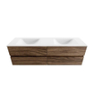 Mondiaz VICA Badkameronderkast - 160x50x45cm - 4 lades - cloud wastafel - dubbel - 2 kraangaten - Talc SW1175886
