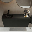 MONDIAZ TURE Kit lave-mains - 100x23x50cm - 0 trous de robinet - 2 portes - urban mat - Lavabo à gauche - Solid Surface Noir SW475271