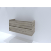 HR badmeubelen Infinity Meuble sous lavabo - 120x44.8x55cm - 2 tiroirs - découpe siphon gauche - sans poignée - craft oak SW749131
