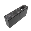 MONDIAZ TURE-DLUX 100cm meuble WC Dark Grey. EDEN lavabo Lava position droite. Sans trou de robinet. SW1103797