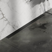 Brauer Caniveau de douche 100x7.5cm avec grille multi-usages et bride inox pour montage mural Noir mat SW771559