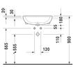 Duravit D Code lavabo semi-encastré avec fixation incluse 55x44cm 1 trou de robinet blanc 0315115