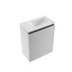 MONDIAZ TURE-DLUX Meuble de toilettes 40 cm Plata. EDEN lavabo Opalo position à droite. Sans trou de robinet. SW1104488