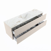 MONDIAZ VICA-DLUX Ensemble meuble de salle de bains - 150cm - meuble bas linen - 2 tiroirs - lavabo encastré cloud au milieu - sans trous de robinet - version haute 60cm - frape SW1088993
