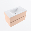 Mondiaz VICA Ensemble de meuble de salle de bain - 80cm - meuble sous vasque rosee - 2 tiroirs - lavabo cloud milieu - 1 trou de robinet - version haute de 60cm - talc SW1083292