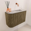 Mondiaz JOYA-DLUX 61.6cm toiletmeubel - ronding links kleur Dusk - Wastafel FAYE positie Rechts Zonder kraangat kleur Glace. SW1423169