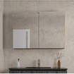 Adema Holz Ensemble de meuble - 100cm - 1 vasque en céramique Blanc - sans trous de robinet - 1 tiroir - avec armoire de toilette - Chocolate (Noir) SW857523