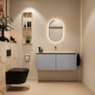 MONDIAZ TURE-DLUX Meuble toilette - 120cm - Plata - EDEN - vasque Frappe - position centrale - sans trou de robinet SW1102949