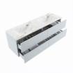 MONDIAZ VICA-DLUX Ensemble meuble de salle de bains - 150cm - meuble bas clay - 4 tiroirs - lavabo encastré cloud double - 2 trous de robinet - version haute 60cm - frape SW1089185
