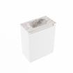 MONDIAZ TURE-DLUX Meuble toilette - 40cm - Talc - EDEN - vasque Glace - position centrale - sans trou de robinet SW1103093