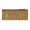 Mondiaz JOYA-DLUX 101.6cm meuble de toilette - arrondi gauche couleur Chêne - Vasque FAYE position Droite 1 trou de robinet couleur Oza. SW1424146