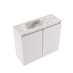 MONDIAZ TURE-DLUX Meuble toilette - 60cm - Cale - EDEN - vasque Glace - position gauche - 1 trou de robinet SW1103191