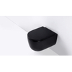 FugaFlow Eccelente Pietra Swirl Ensemble WC suspendu - 36,5x53,0cm - chasse profonde - sans rebord - abattant à fermeture douce - noir mat SW1469386