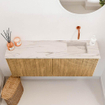 Mondiaz JOYA-DLUX 100cm meuble de toilette - couleur Chêne - Vasque FAYE position Droite Sans trou de robinet couleur Nata. SW1424021