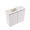 MONDIAZ TURE-DLUX Meuble toilette - 60cm - Cale - EDEN - vasque Frappe - position gauche - sans trou de robinet SW1102660