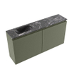 MONDIAZ TURE-DLUX Meuble toilette - 100cm - Army - EDEN - vasque Lava - position gauche - 1 trou de robinet SW1103686