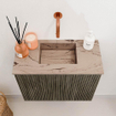 Mondiaz JOYA-DLUX 50cm toiletmeubel - kleur Shadow - Wastafel FAYE positie Midden Zonder kraangat kleur Arena. SW1424783