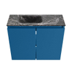 MONDIAZ TURE-DLUX Meuble toilette - 60cm - Jeans - EDEN - vasque Lava - position gauche - sans trou de robinet SW1103845