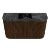 Mondiaz JOYA-DLUX 73.2cm toiletmeubel - ronding links en rechts kleur Walnut - Wastafel FAYE positie Midden Zonder kraangat kleur Lava. SW1422481