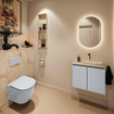 MONDIAZ TURE-DLUX Meuble toilette - 60cm - Clay - EDEN - vasque Frappe - position droite - sans trou de robinet SW1102756