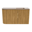Mondiaz JOYA-DLUX Meuble WC - arrondi gauche couleur Chêne - Vasque FAYE position Droite 1 trou de robinet couleur Saba SW1424212