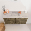 Mondiaz JOYA-DLUX Meuble de salle de bains 70cm - couleur Dusk - Vasque FAYE position Milieu 1 trou de robinet couleur Glace. SW1423150