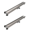 Brauer Caniveau de douche - 100x7.5cm - bride murale - grille à carreler réversible - inox - inox - inox brossé SW771571