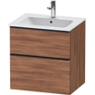 Duravit D-neo Meuble sous vasque 61x46.2x62.5cm 2 tiroirs Noyer mat SW640895