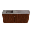 Mondiaz JOYA-DLUX 91.6cm meuble de toilette - arrondi droit couleur Ruby - Vasque FAYE position Gauche 1 trou de robinet couleur Oza SW1425542