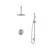 Hotbath Buddy IBS Ensemble de douche pluie - bras de plafond 30 cm - douche de tête ronde 30 cm - douchette à main bâton - barre de douche - nickel brossé SW298861