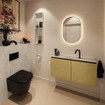 MONDIAZ TURE-DLUX Meuble toilette - 100cm - Oro - EDEN - vasque Opalo - position centrale - 1 trou de robinet SW1104432