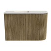Mondiaz JOYA-DLUX 61.6cm toiletmeubel - ronding rechts kleur Dusk - Wastafel FAYE positie Links 1 kraangat kleur Ostra. SW1423391