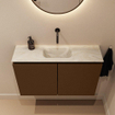 MONDIAZ TURE-DLUX Meuble toilette - 80cm - Rust - EDEN - vasque Ostra - position centrale - sans trou de robinet SW1105067
